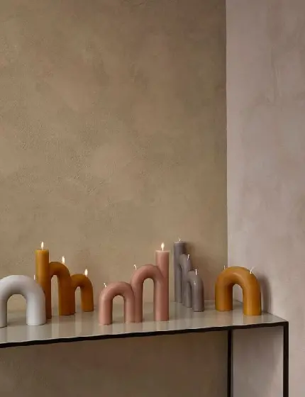 Colorful Horseshoe-Shaped Candles Image