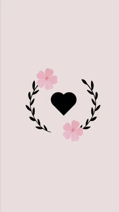 Black Heart with Pink Background Instagram Highlight Covers