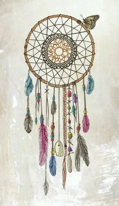 Download Dreamcatcher Image with Pink Blue and Purple Pendants