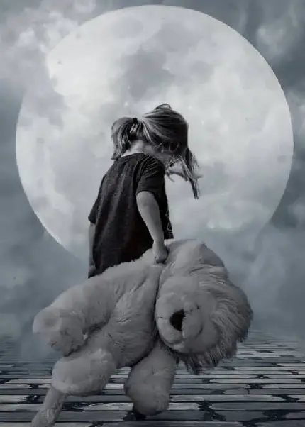 Download Black and White Lonely Girl Image - Perfect for Emotional Posts