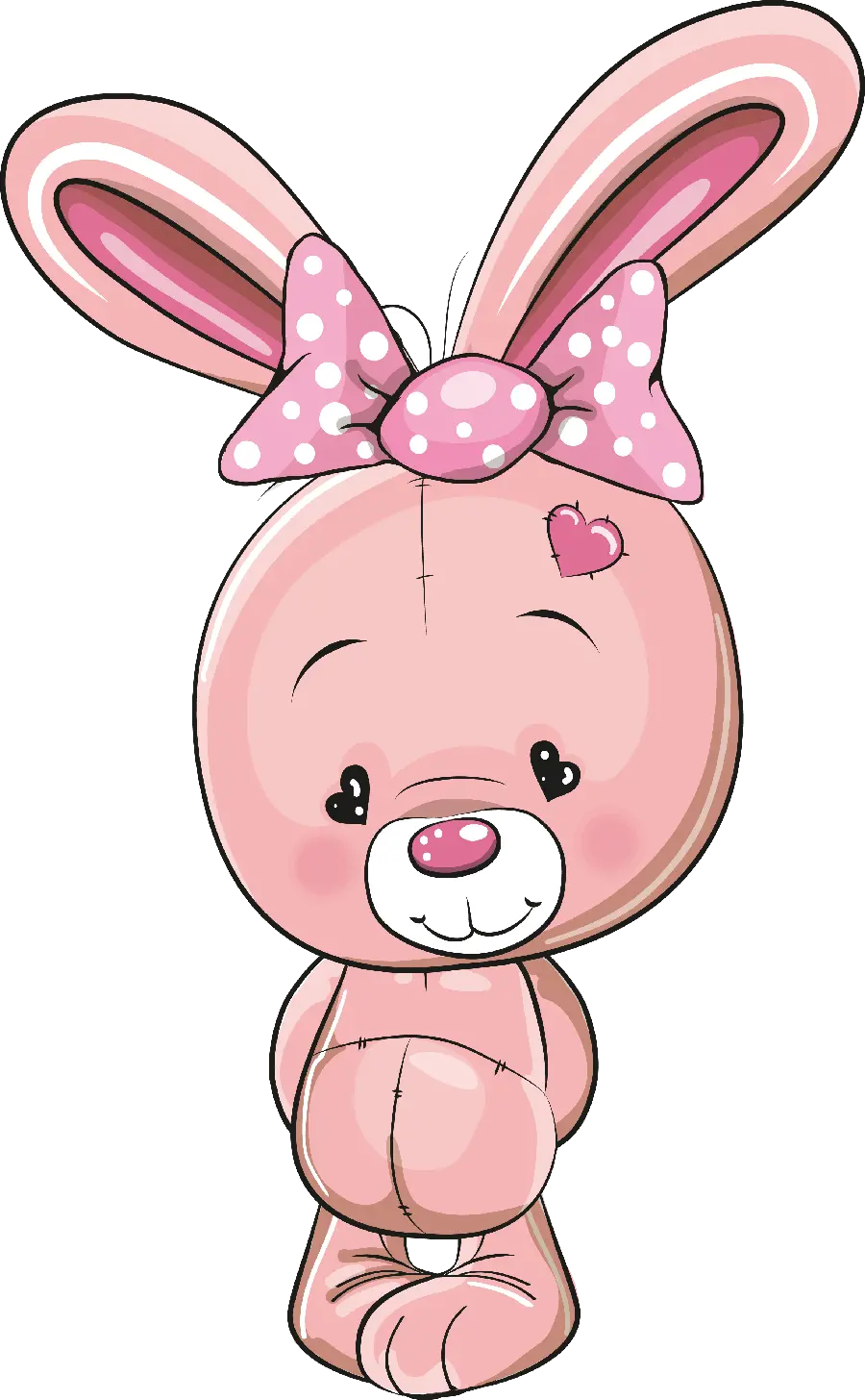 Girly profile picture of a pink rabbit with a bow tie PNG