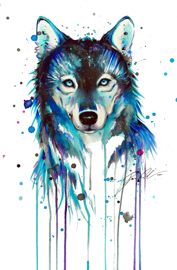 Stock photo of an amazing drawing of a beautiful husky dog