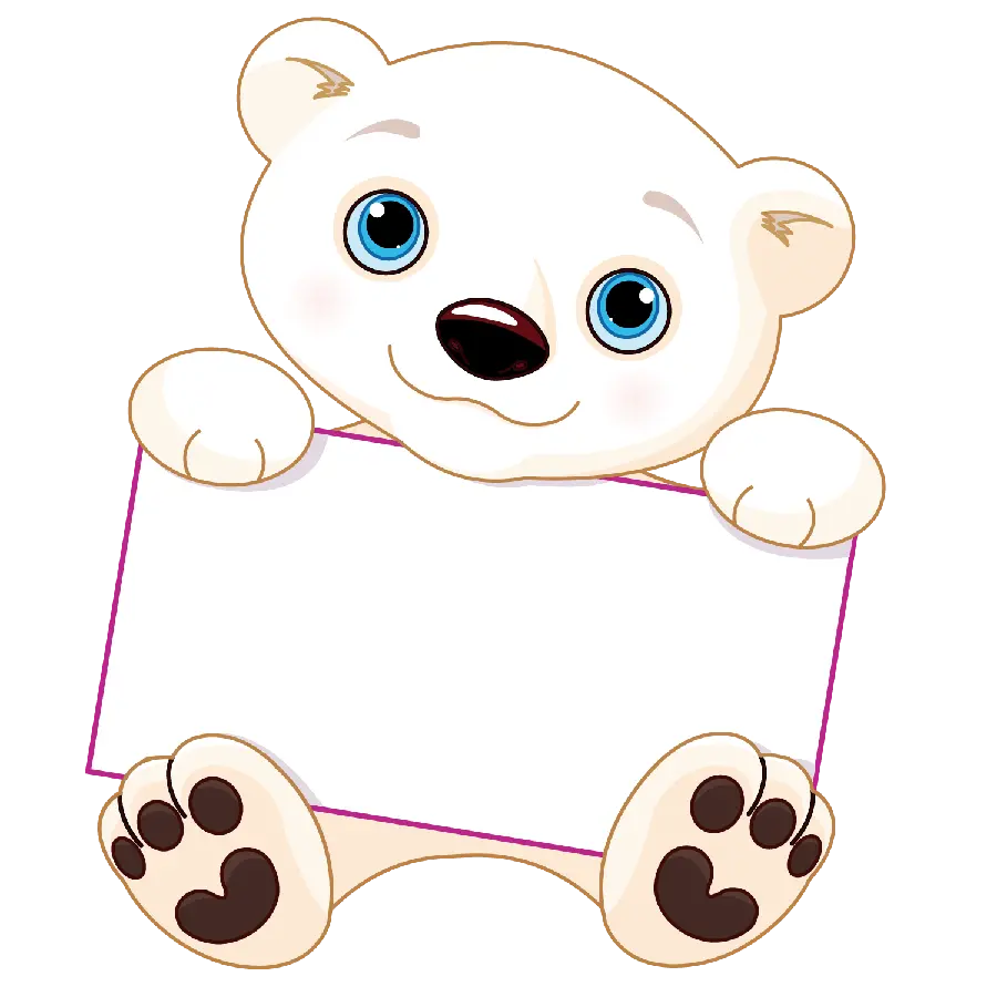 Download Bear Painting Background with White Frame Ready for Text PNG