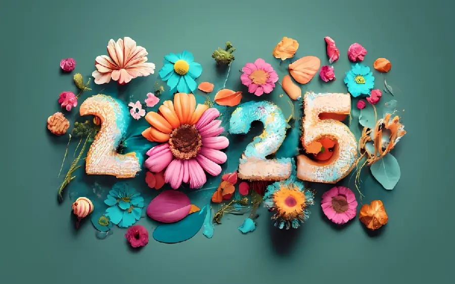 Colorful New Year 2025 Background