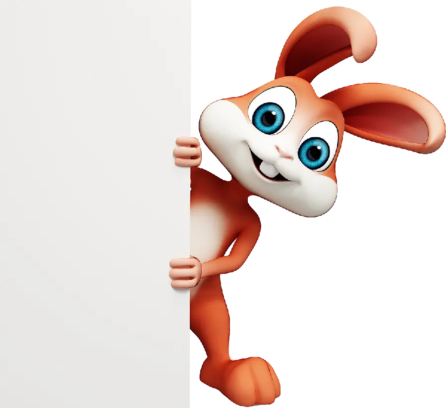 Cartoon Rabbit Background Image for Printing in PNG Format