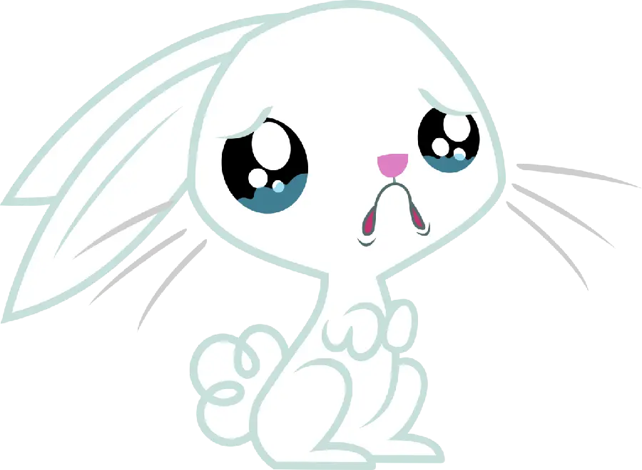 Cute Background Image of Painting Sad Rabbit with Tearful Eyes PNG
