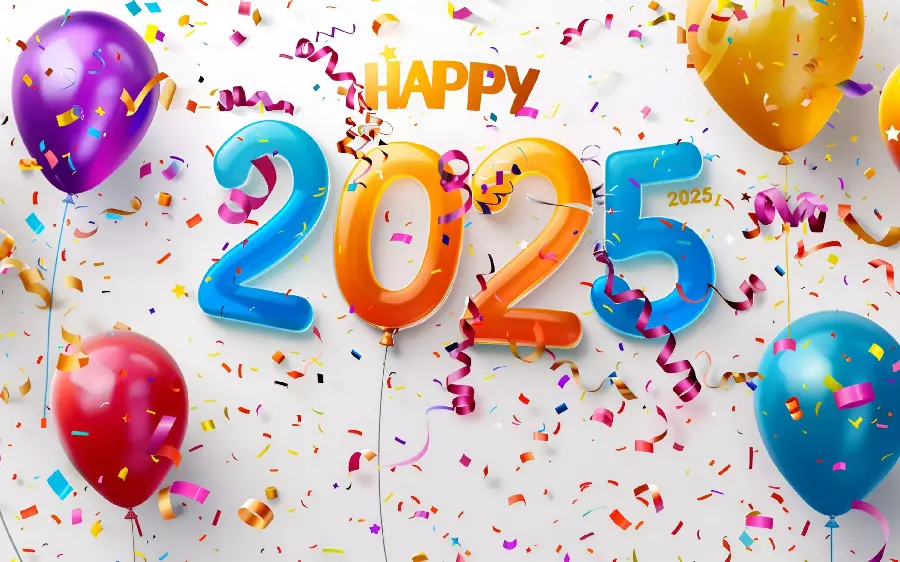 Colorful Background Happy New Year 2025