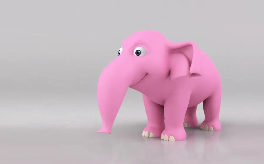 Cute and attractive pink elephant image for background