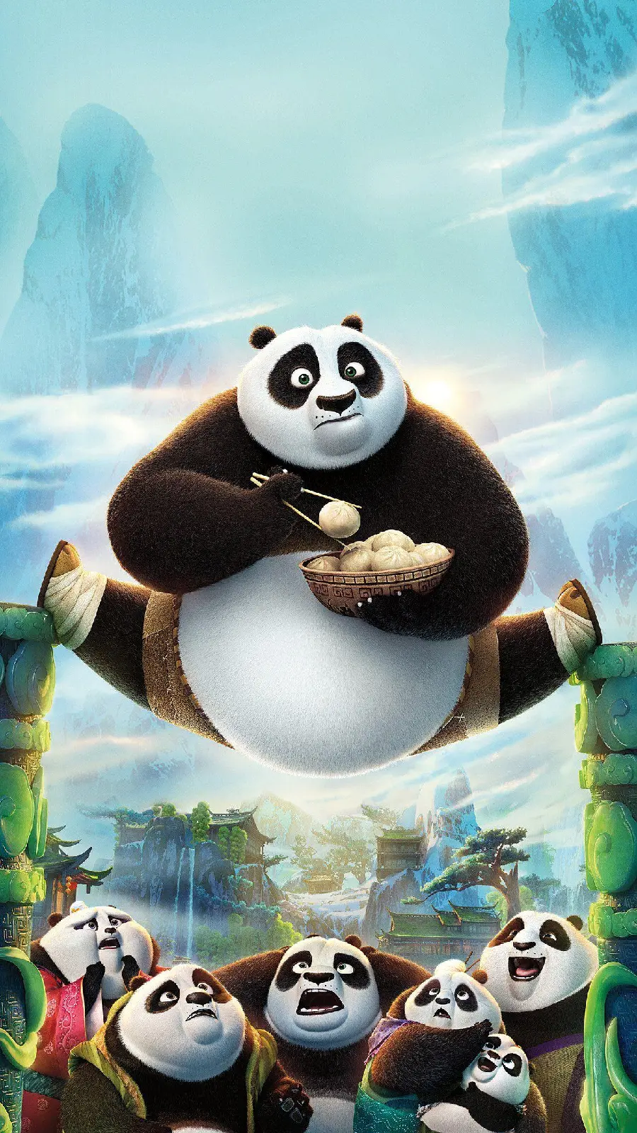 Wallpaper from the Kung Fu Panda 3 animation for iPhone