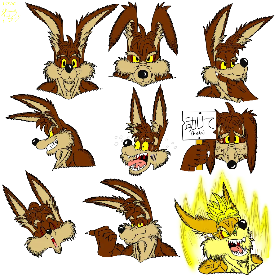 Cartoon wolf stock photo for sticker pack design
