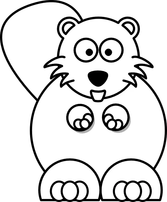 Funny beaver drawing PNG photo ready for Photoshop 