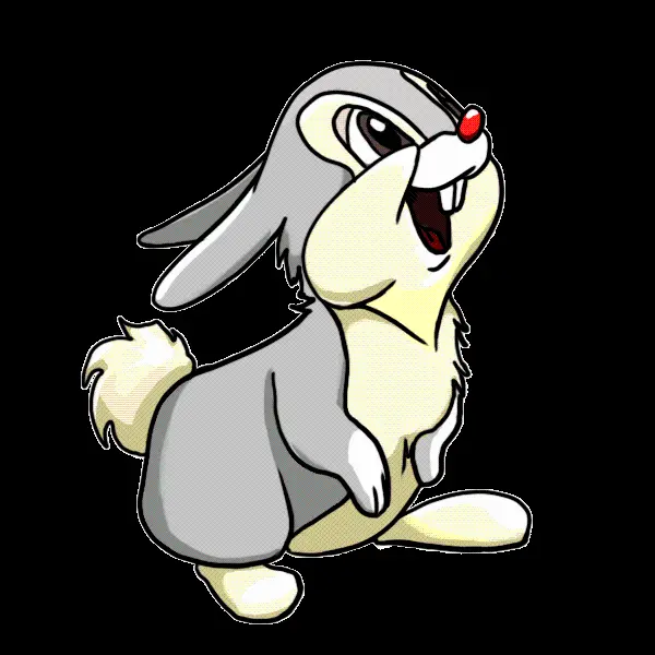 Cute gray cartoon rabbit wallpaper in PNG format