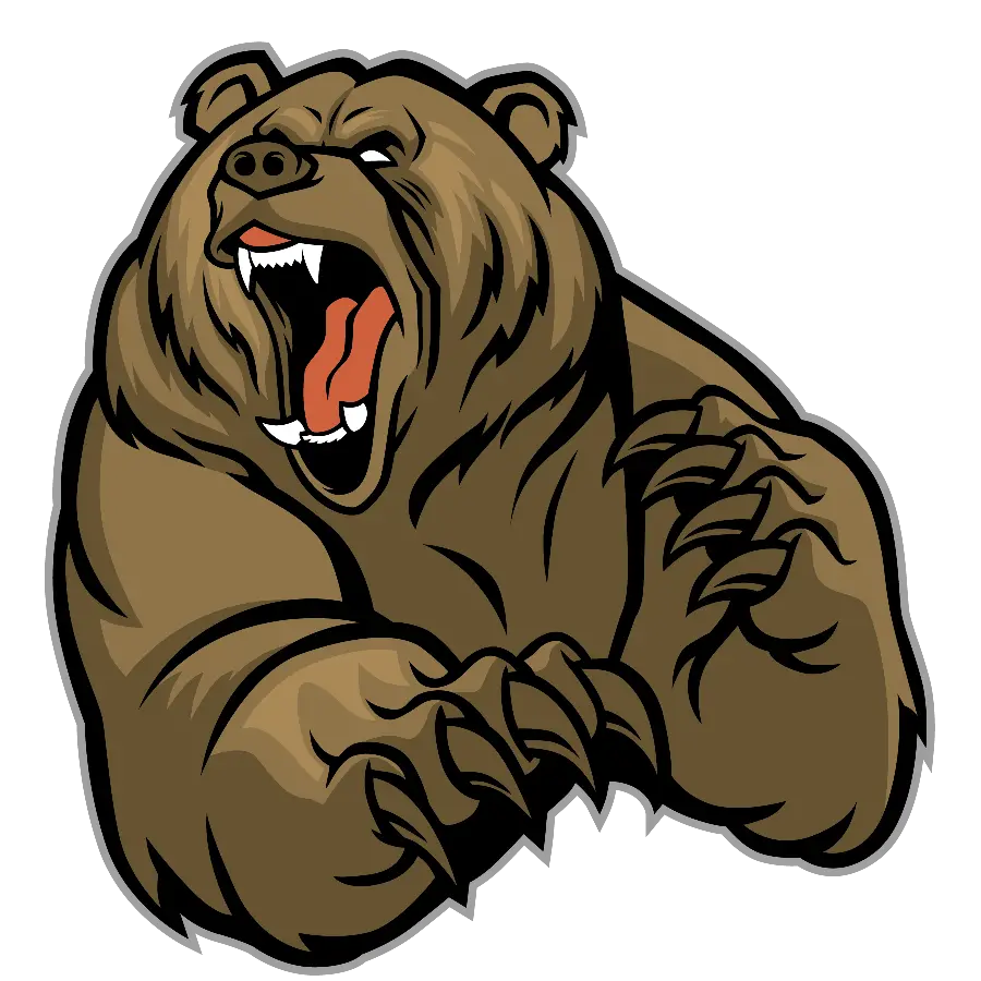 Exciting wallpaper of a wild and dangerous cartoon bear drawing