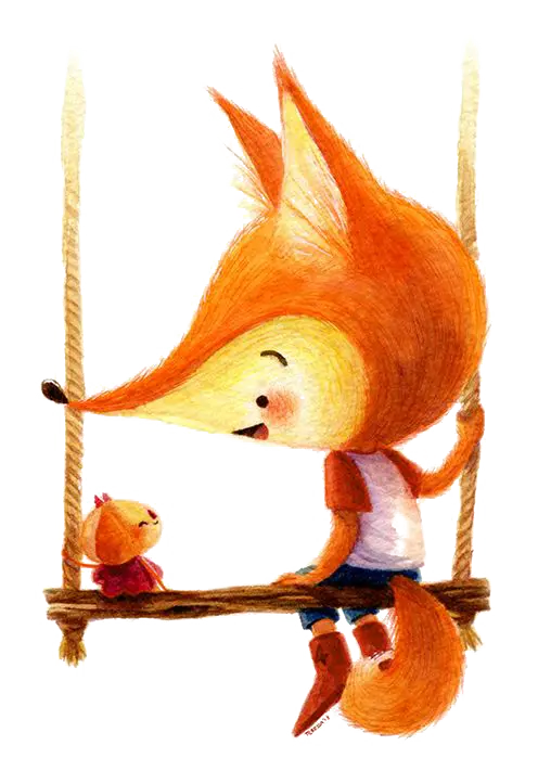 Fox painting background photo for use in digital stories