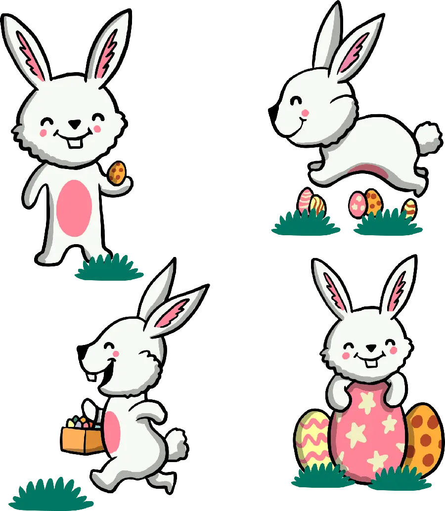 Background image of rabbit drawing PNG with Easter theme
