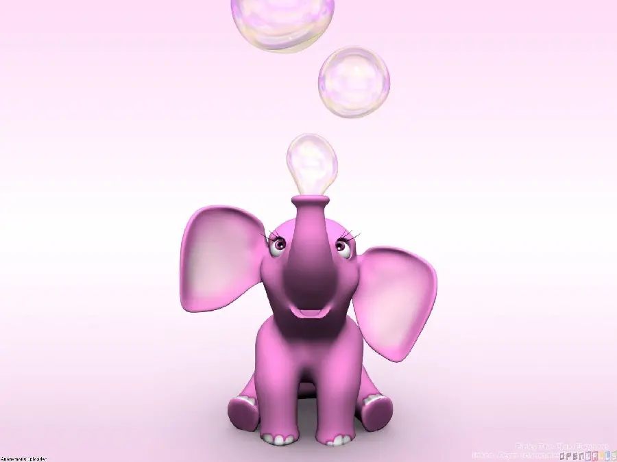 Cartoon and Attractive Pink Elephant Photo