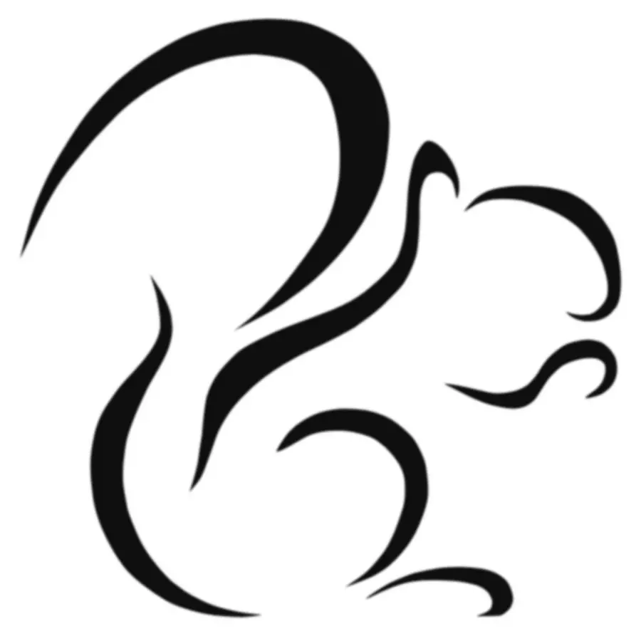 Download a jagged line drawing of a squirrel suitable for a logo