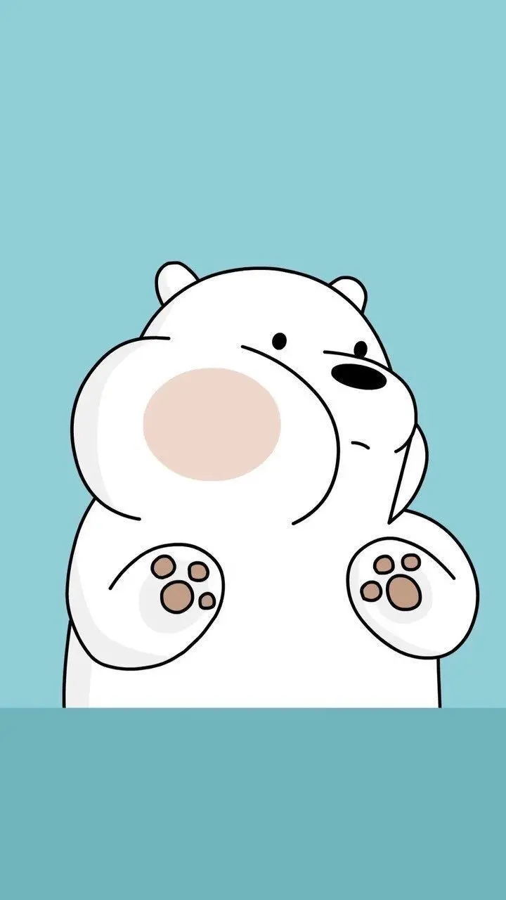 Vertical background image of a chubby and cute polar bear