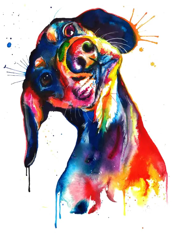 Free download of dog drawing wallpapers designed with attractive and cheerful colors