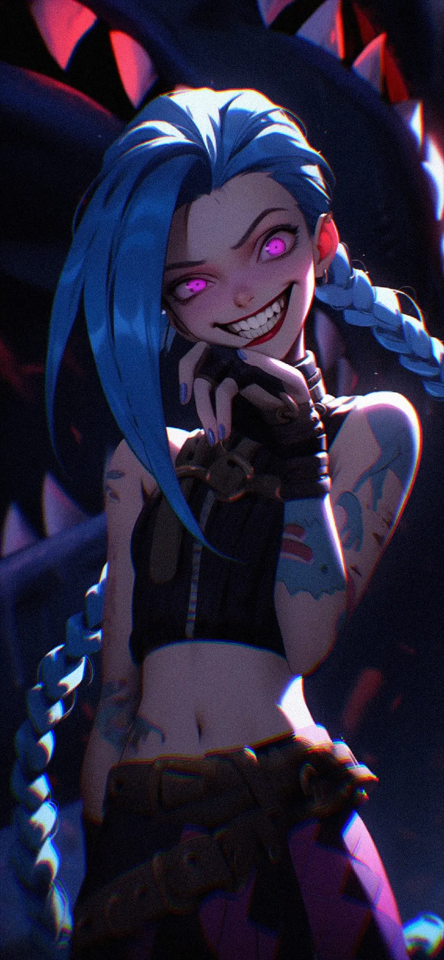 Jinx wallpaper with graphic design