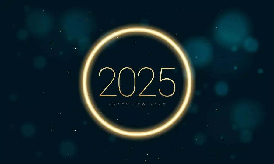 Free Download New Year 2025 Wallpaper with Blue Background
