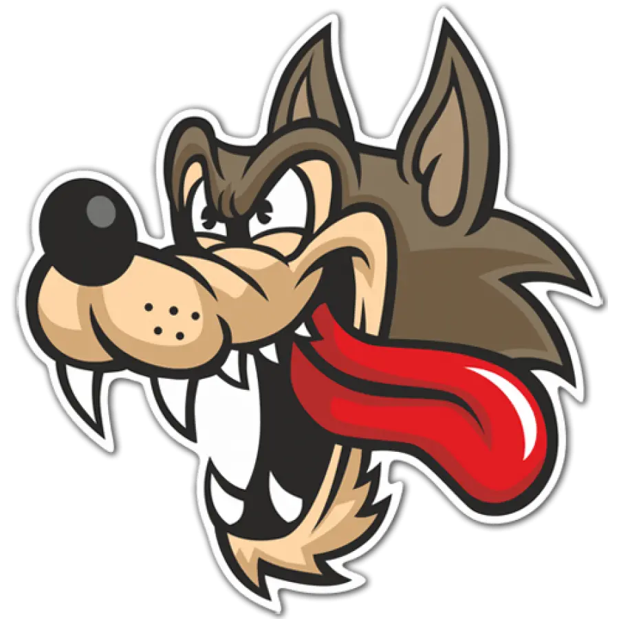 Cool cartoon wolf background for making and designing logos