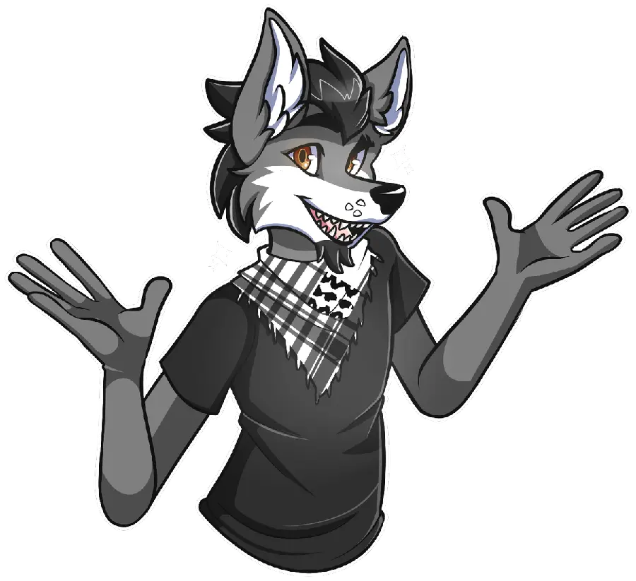 Gray dire wolf profile picture for Instagram png
