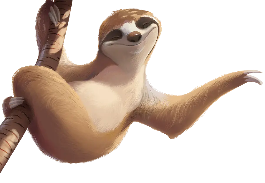 Sloth Stock Photo PNG for Print on a drawing book