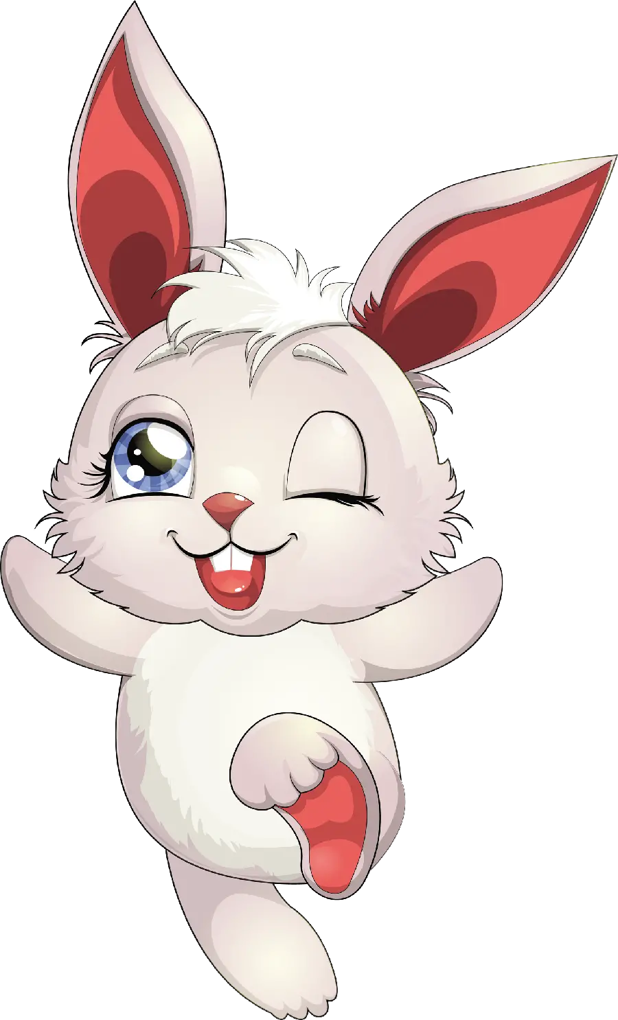 Cute and White Cartoon Rabbit Wallpaper in PNG Format
