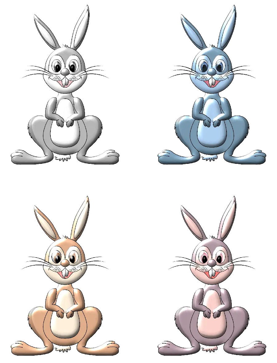 Rabbit painting background image in multicolor PNG