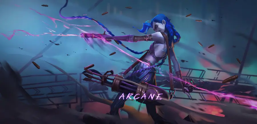 4K wallpaper of action scenes from the animation Arcane