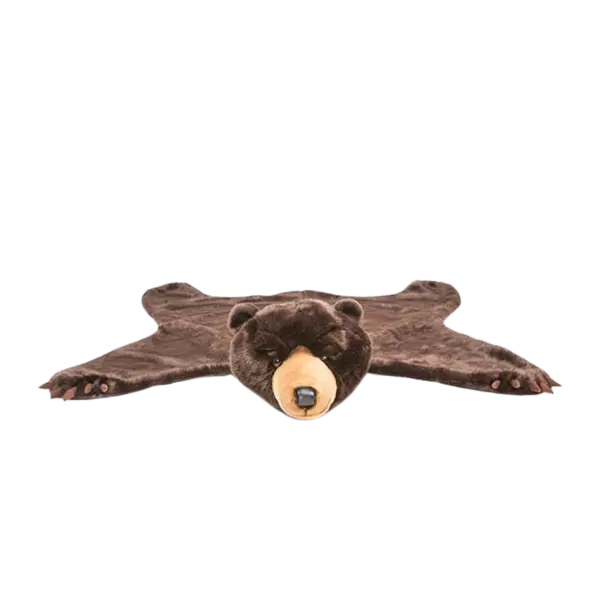 Background photo of a cartoon brown bear skin drawing 