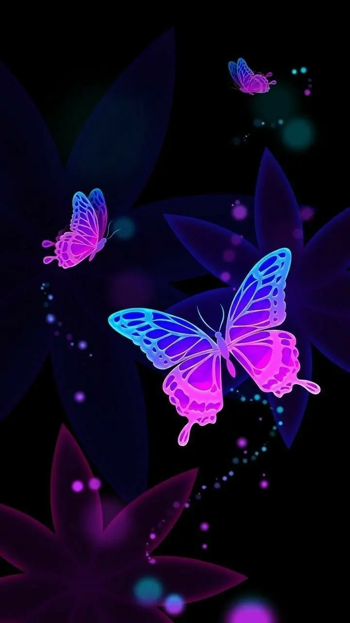 Bright and luminous butterfly wallpaper for iPhone