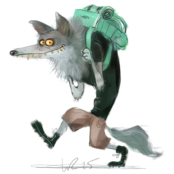 Creative and creepy wolf png drawing photo for animation design