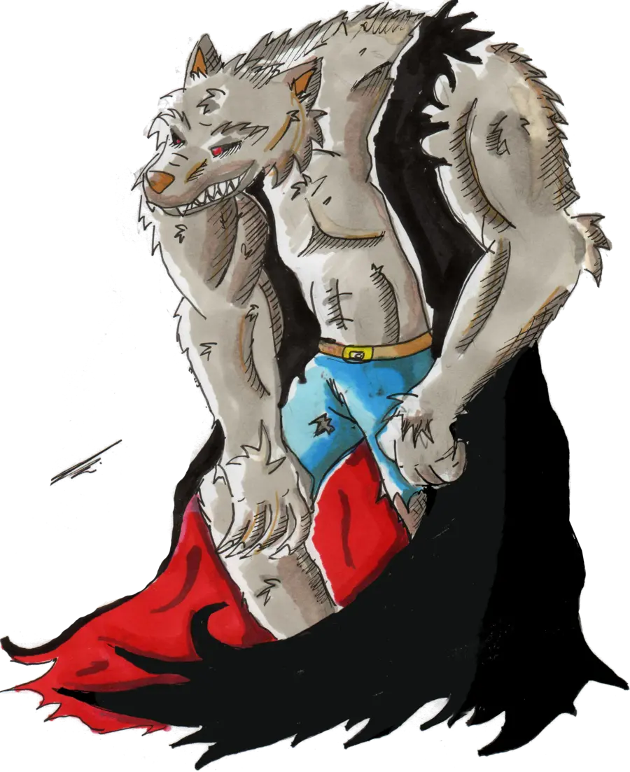 Download a stock image of a scary and fierce giant wolf png