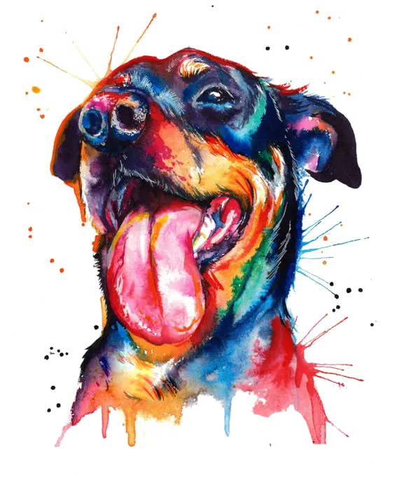 Dog painting profile picture for modern art lovers