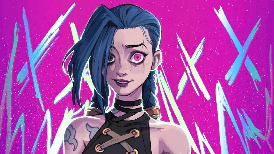 Jinx Wallpaper with Cyberpunk Design