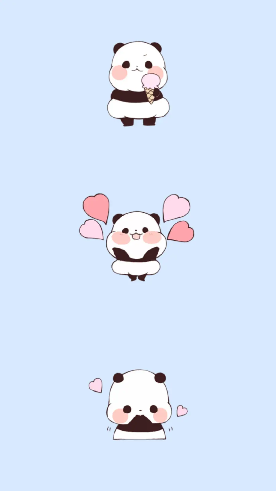 Cute and Cute Anime Panda Bear Vertical Wallpaper