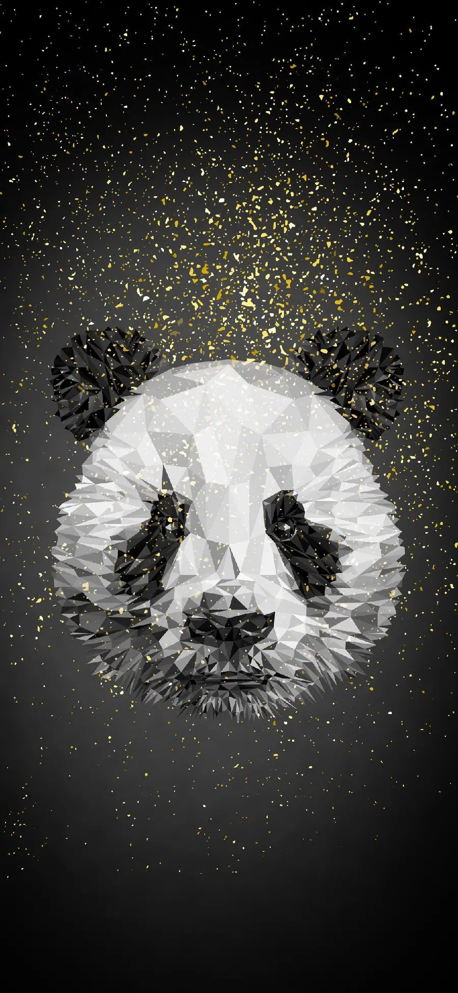 A graphic and fantasy image of a panda suitable for iPhone wallpaper