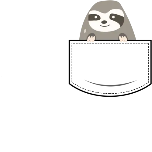Funny sloth image in the widely used PNG format