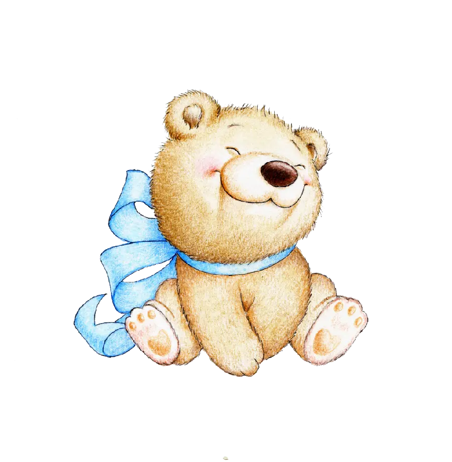 Full HD Resolution Background of Cartoon Bear with Blue Bow Tie