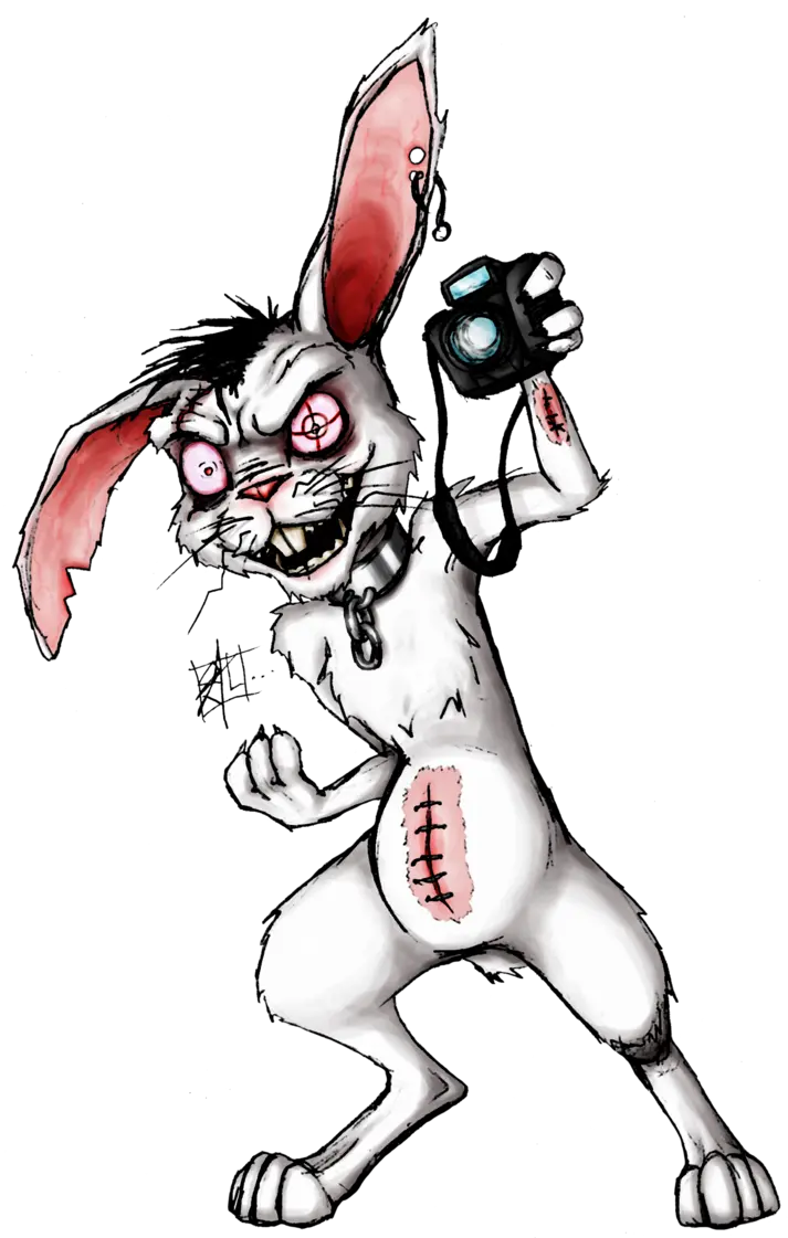 Furious and Wild Cartoon Rabbit Stock Photo PNG