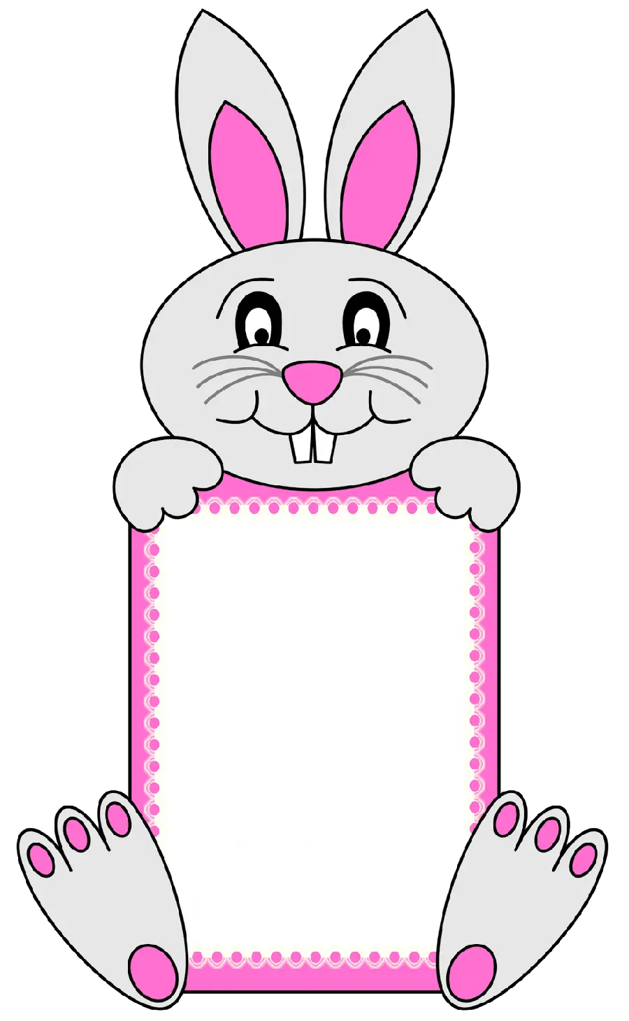 Photo of a telephoto frame PNG with rabbit drawing decoration