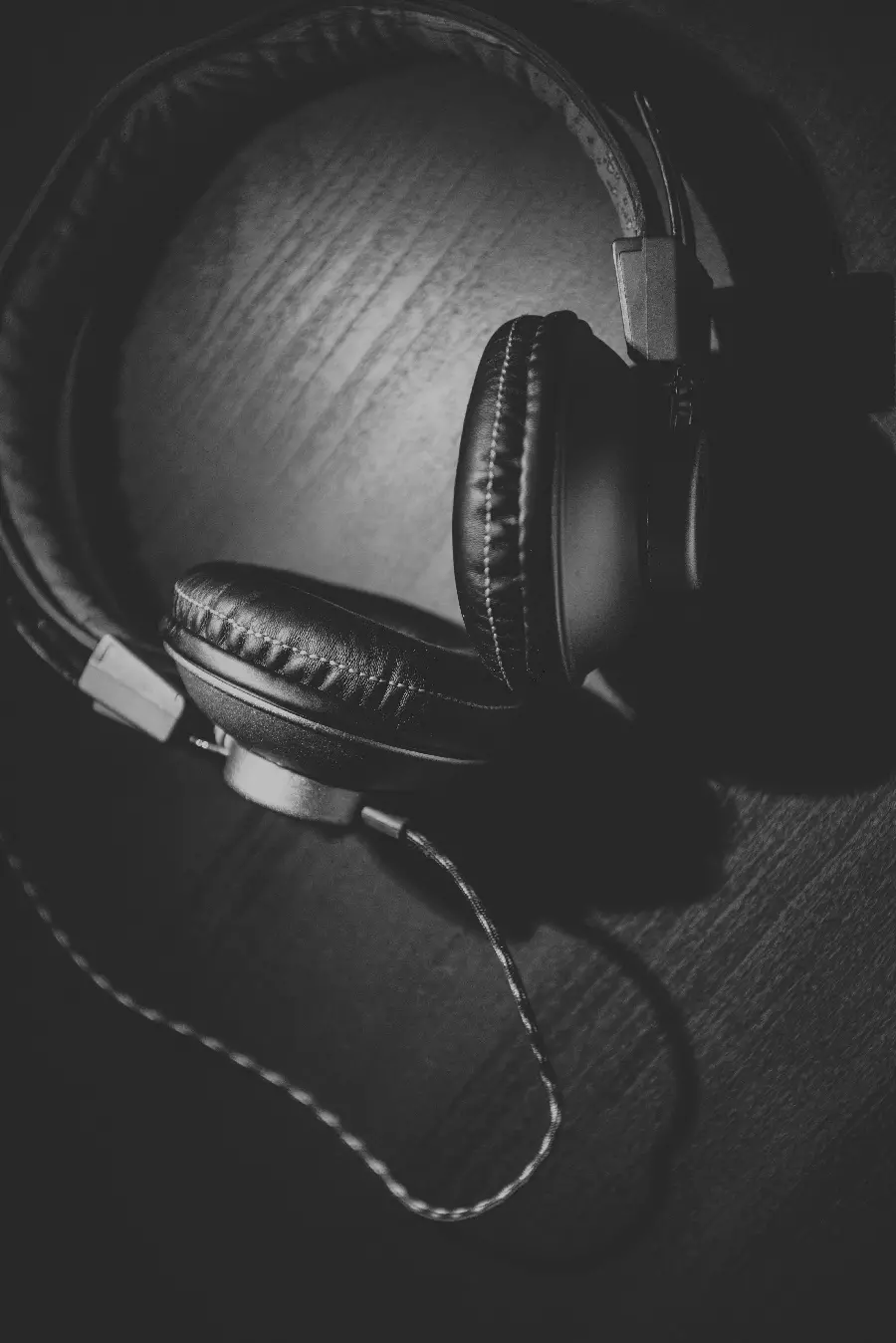 Black and White Headphone Background for Computer