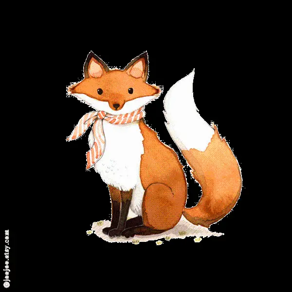 Wallpaper of a teleported fox drawing PNG for storybook printing