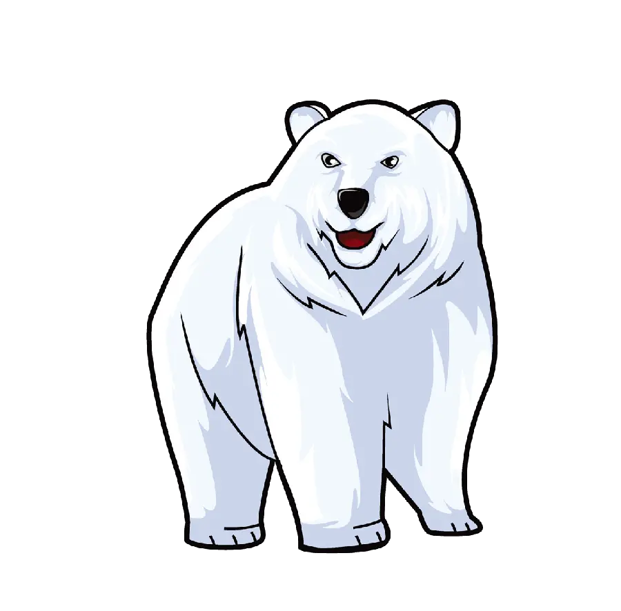 Polar bear painting background PNG for use in the animation industry