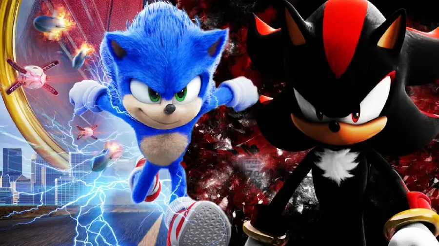 Sonic 3 Movie Sonic and Shadow's Confrontation