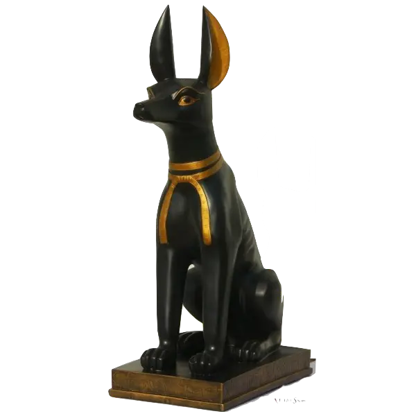 Awesome background of an Egyptian jackal statue PNG
