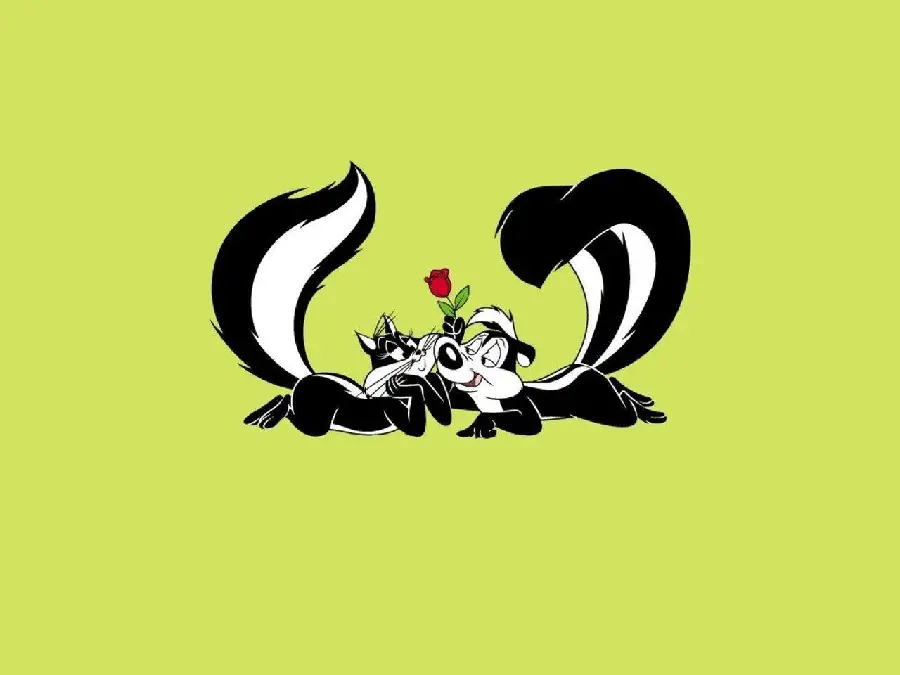 Cool Cartoon Wallpaper of a Pair of Skunks in High Quality