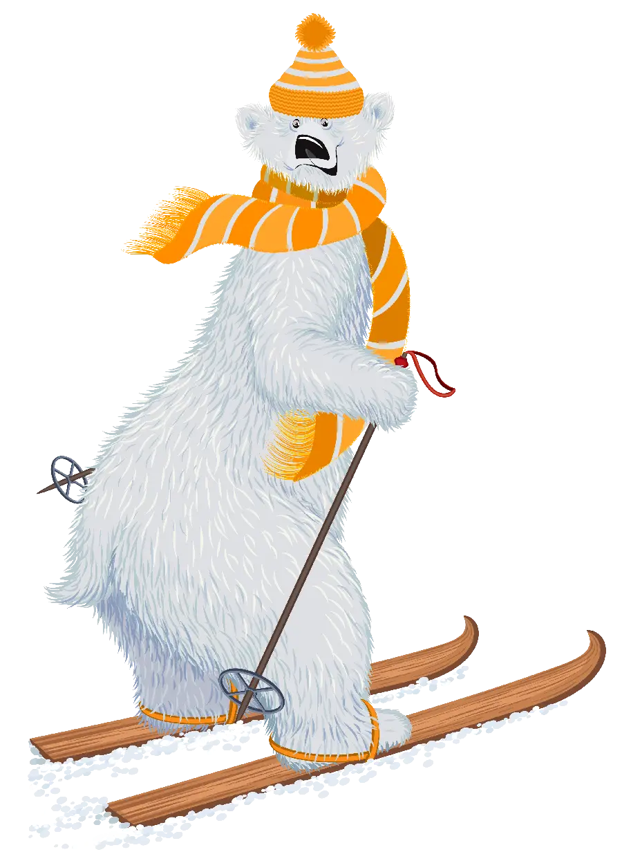 Wallpaper of cartoon polar bear drawing for printing on the cover of the notebook